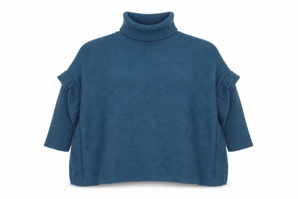 Preworn Womens Green Roll Neck  Acrylic Pullover Jumper One Size