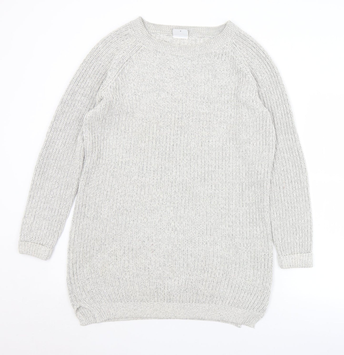 Noisy may Womens Grey Round Neck  Cotton Pullover Jumper Size M