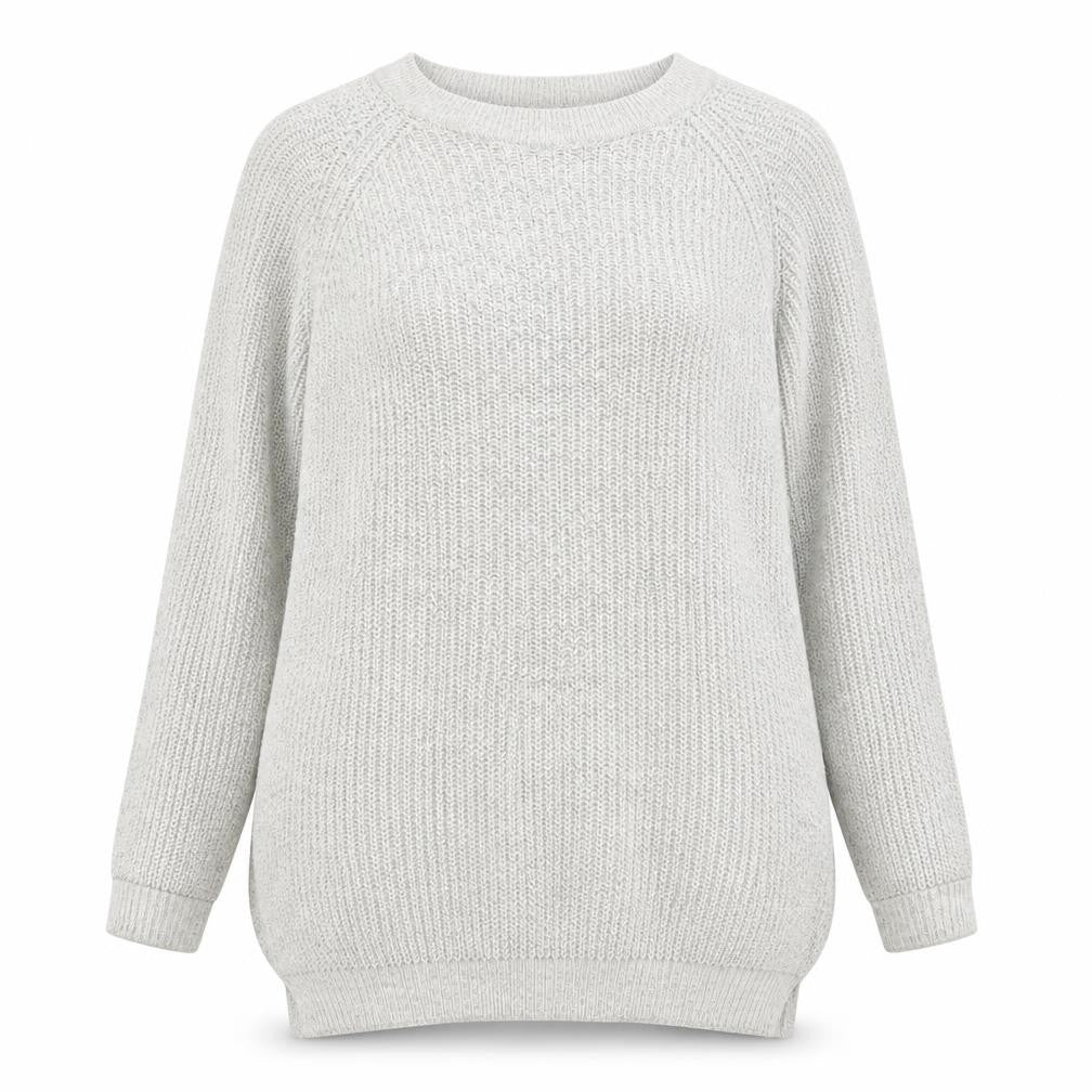 Noisy may Womens Grey Round Neck  Cotton Pullover Jumper Size M