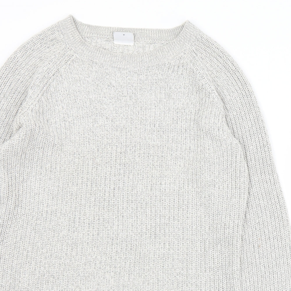 Noisy may Womens Grey Round Neck  Cotton Pullover Jumper Size M