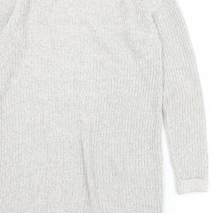 Noisy May Womens Grey Round Neck  Cotton Pullover Jumper Size M