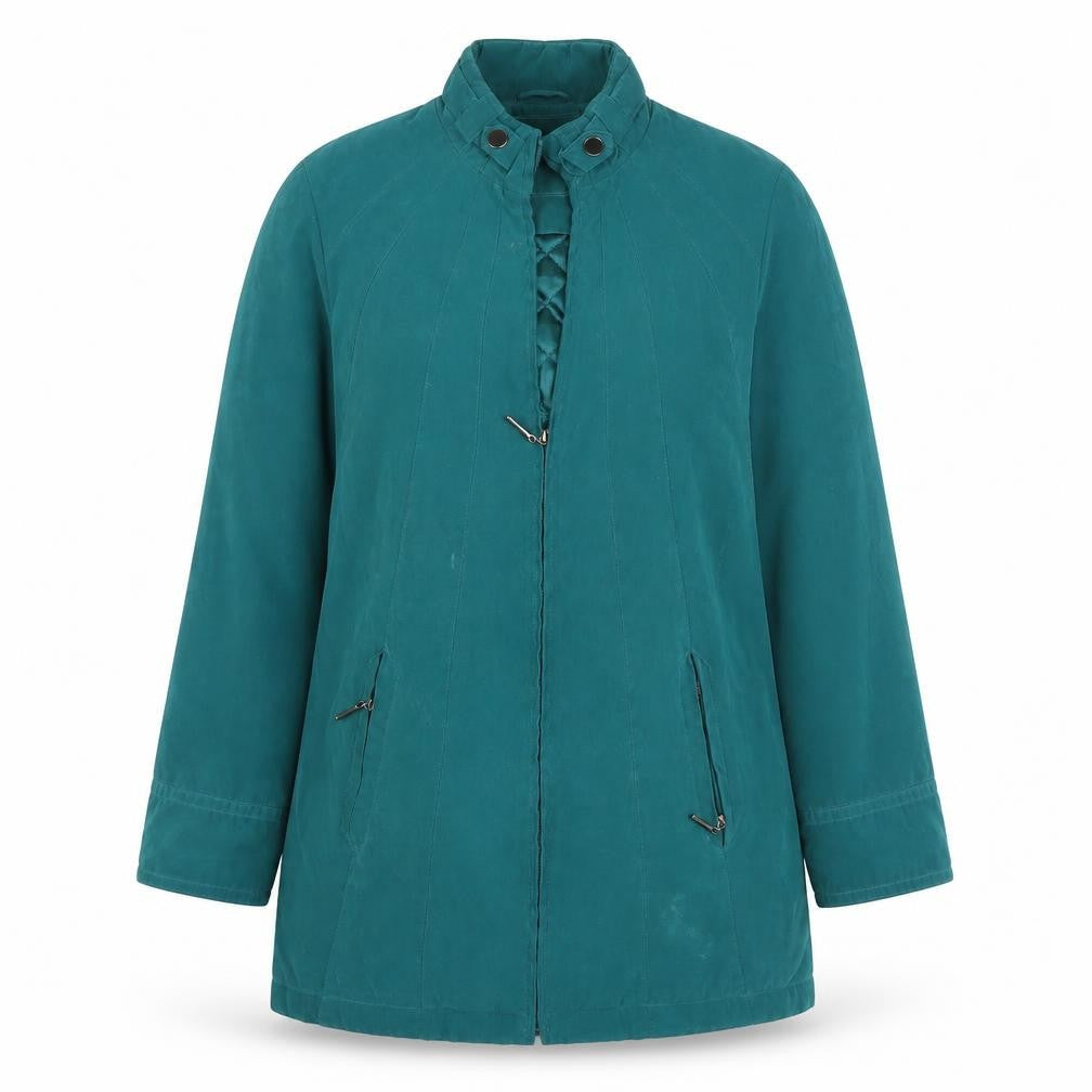 Bonmarché Womens Green Overcoat Coat Size M Zip