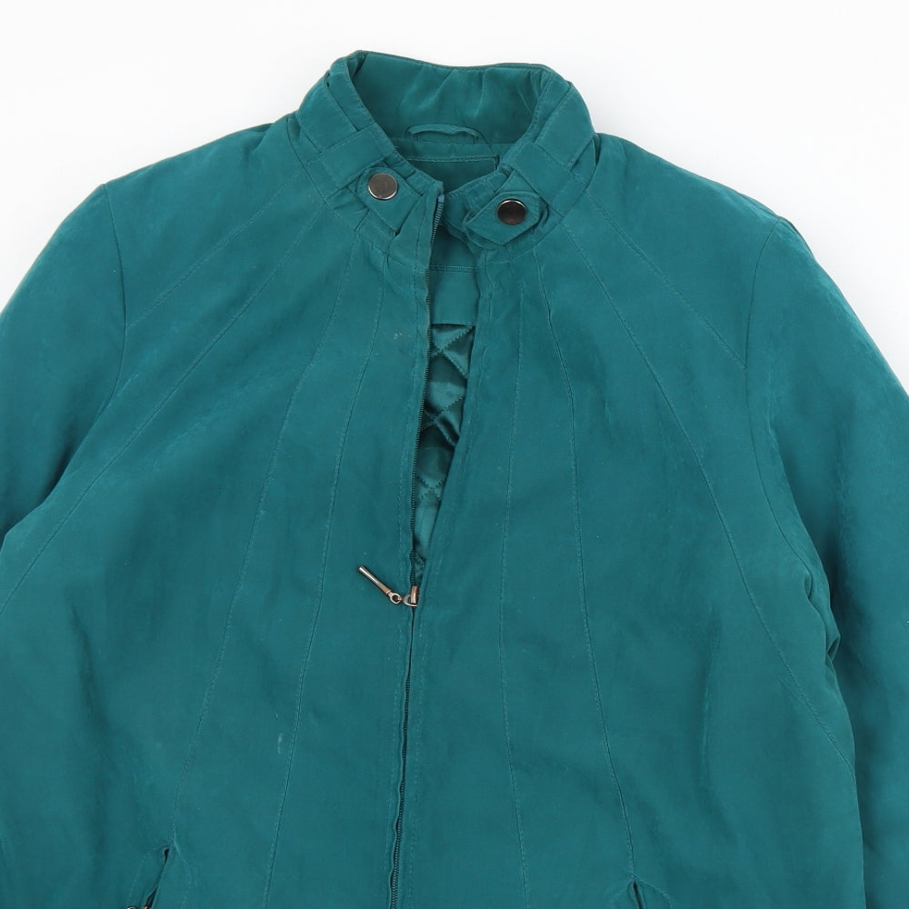 BM Womens Green   Overcoat Coat Size M  Zip