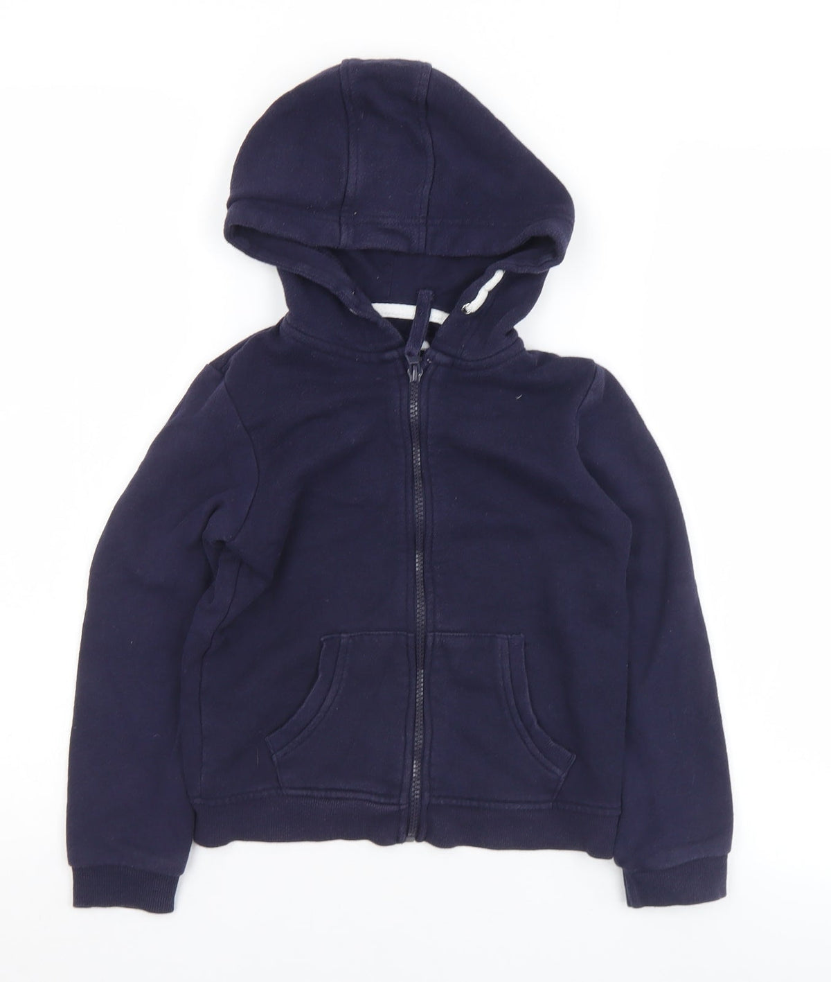 YD Boys Blue  Cotton Full Zip Hoodie Size 7-8 Years  Zip