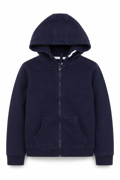 YD Boys Blue  Cotton Full Zip Hoodie Size 7-8 Years  Zip