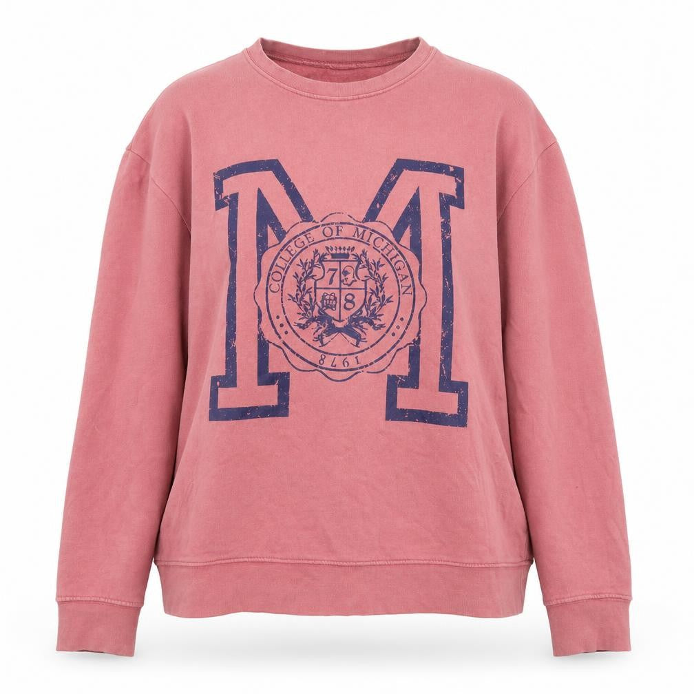 Topshop Womens Pink  Cotton Pullover Sweatshirt Size M   - Michigan