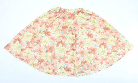 Preworn Womens Multicoloured Floral Polyester Flare Skirt Size 12