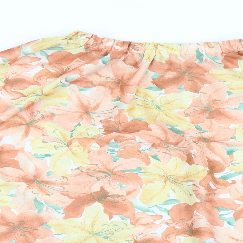 Preworn Womens Multicoloured Floral Polyester Flare Skirt Size 12