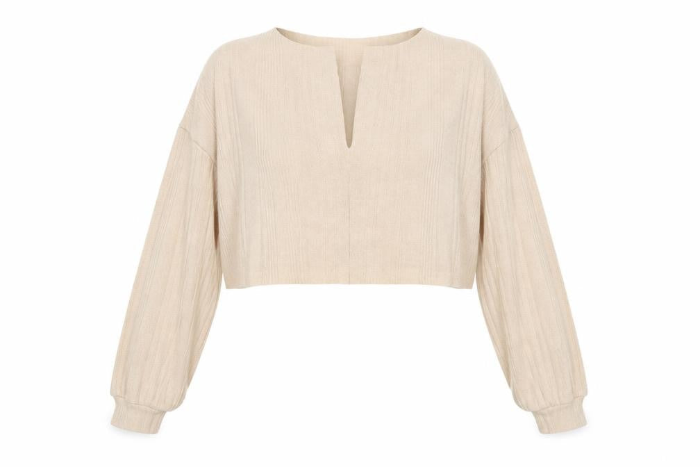 SheIn Womens Beige V-Neck  Polyester Pullover Jumper Size M