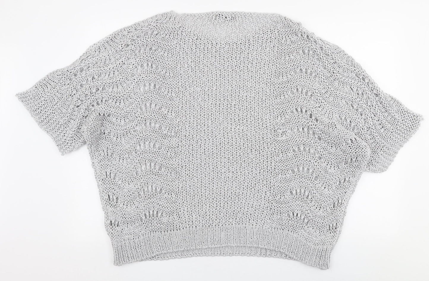 Nada Del Riccio Womens Grey Boat Neck  Acrylic Pullover Jumper Size XL