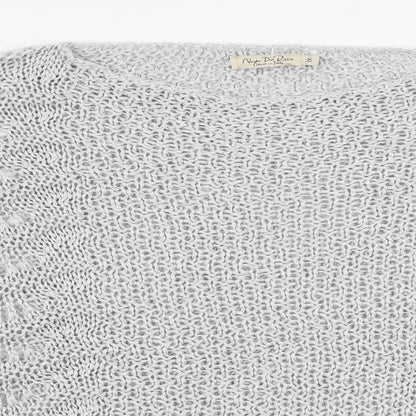 Nada Del Riccio Womens Grey Boat Neck  Acrylic Pullover Jumper Size XL