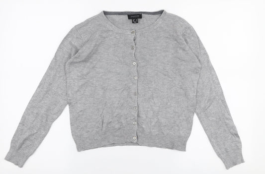 Atmosphere Womens Grey Round Neck  Polyester Cardigan Jumper Size 12