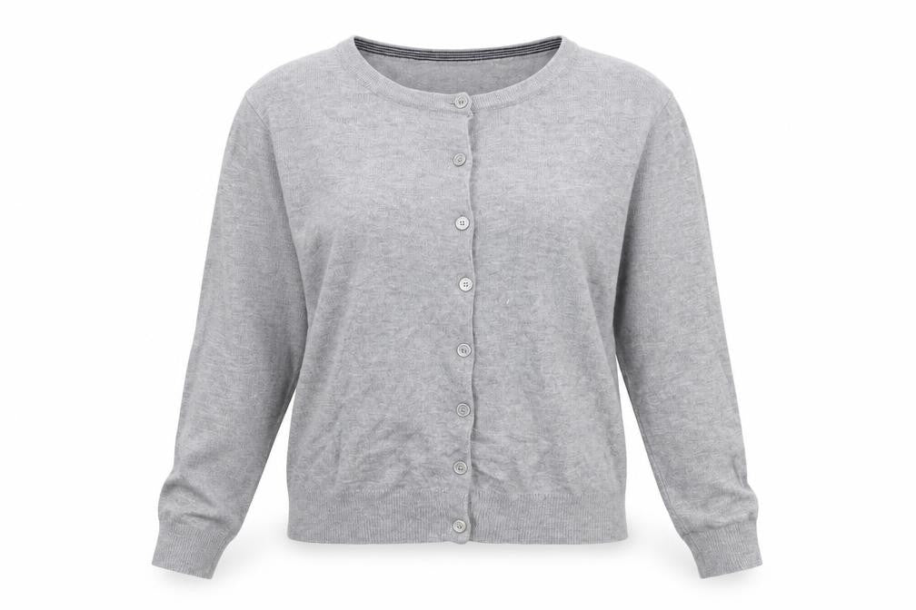 Atmosphere Womens Grey Round Neck  Polyester Cardigan Jumper Size 12
