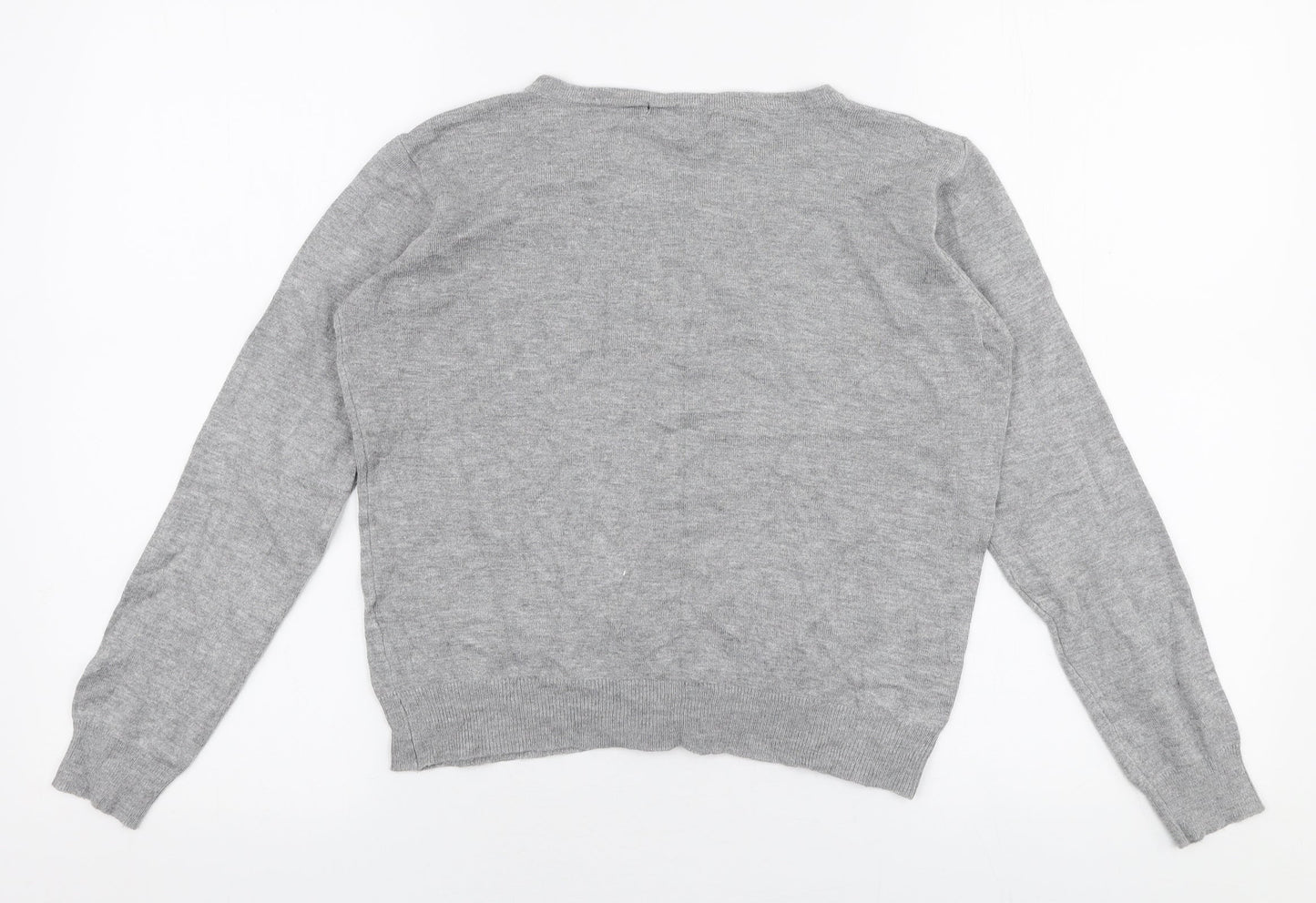 Atmosphere Womens Grey Round Neck  Polyester Cardigan Jumper Size 12