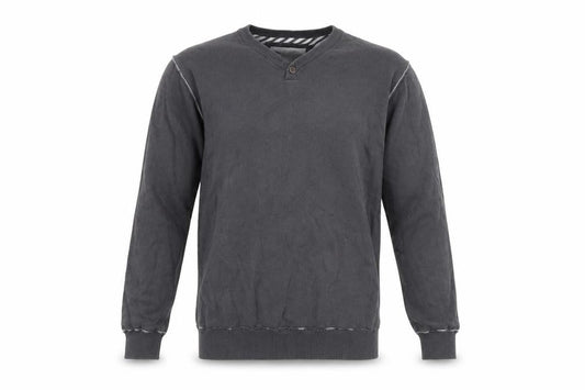BHS Mens Grey V-Neck  Cotton Pullover Jumper Size S