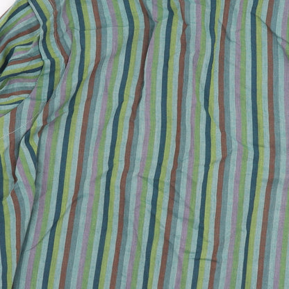 C&A Womens Multicoloured Striped Polyester Basic Button-Up Size 18 Collared