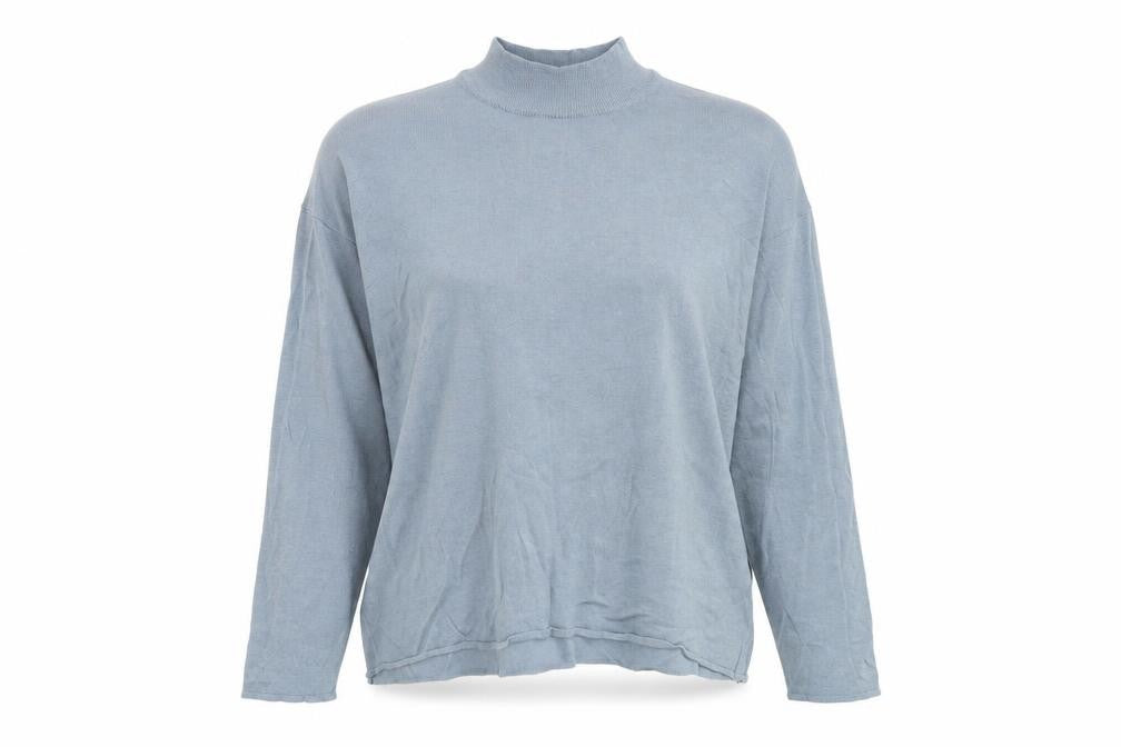 H&M Womens Blue Mock Neck  Viscose Pullover Jumper Size S