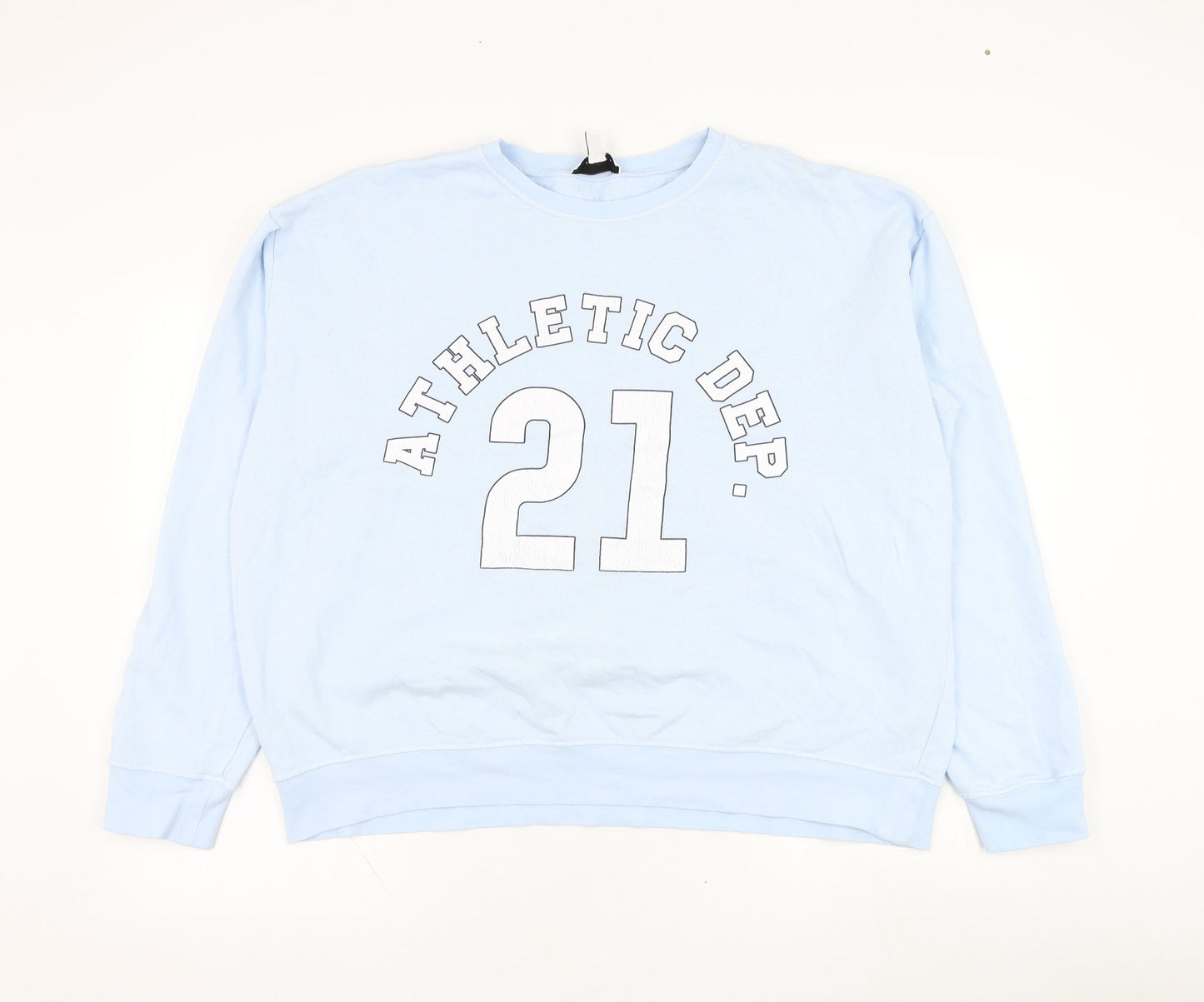 Topshop Womens Blue  Cotton Pullover Sweatshirt Size L  Pullover - Athletic Dept.