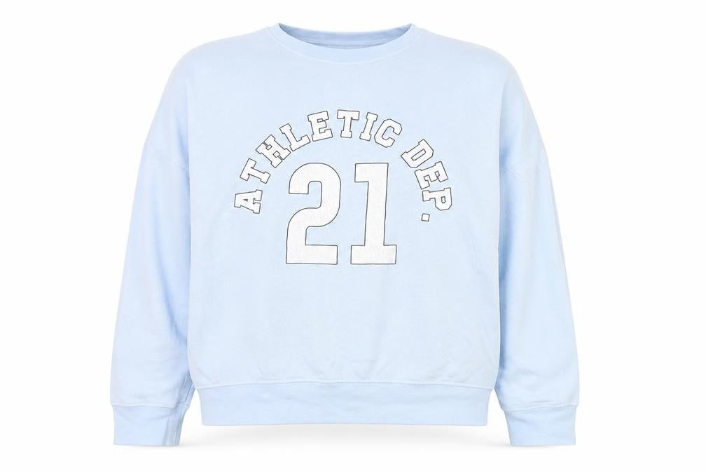 Topshop Womens Blue  Cotton Pullover Sweatshirt Size L  Pullover - Athletic Dept.