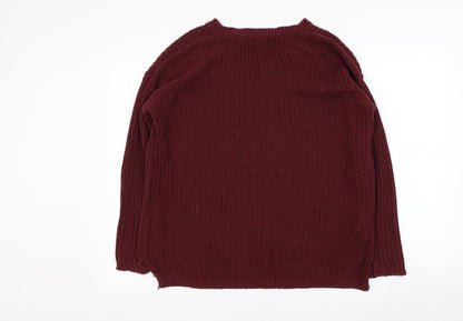 Forever 21 Womens Purple Round Neck  Polyester Pullover Jumper Size L