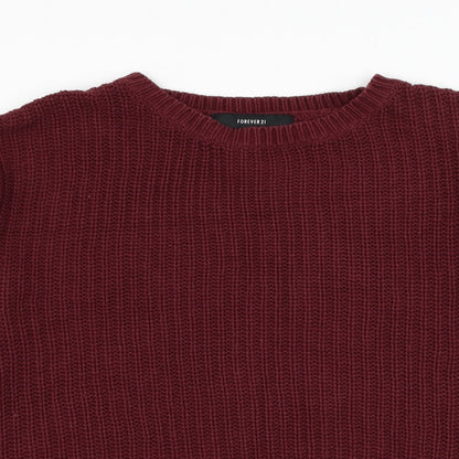 Forever 21 Womens Purple Round Neck  Polyester Pullover Jumper Size L