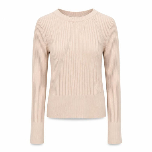 Topshop Womens Beige Round Neck  Viscose Pullover Jumper Size 6