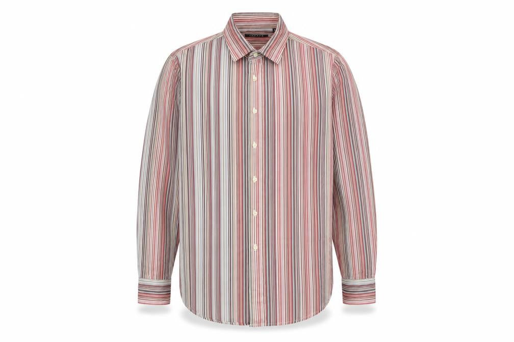 Topman Mens Multicoloured Striped Cotton  Button-Up Size XL Collared