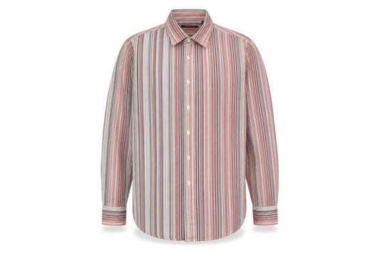 Topman Mens Multicoloured Striped Cotton  Button-Up Size XL Collared