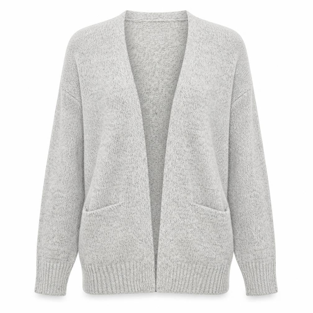 H&M Womens Grey V-Neck  Acrylic Cardigan Jumper Size M