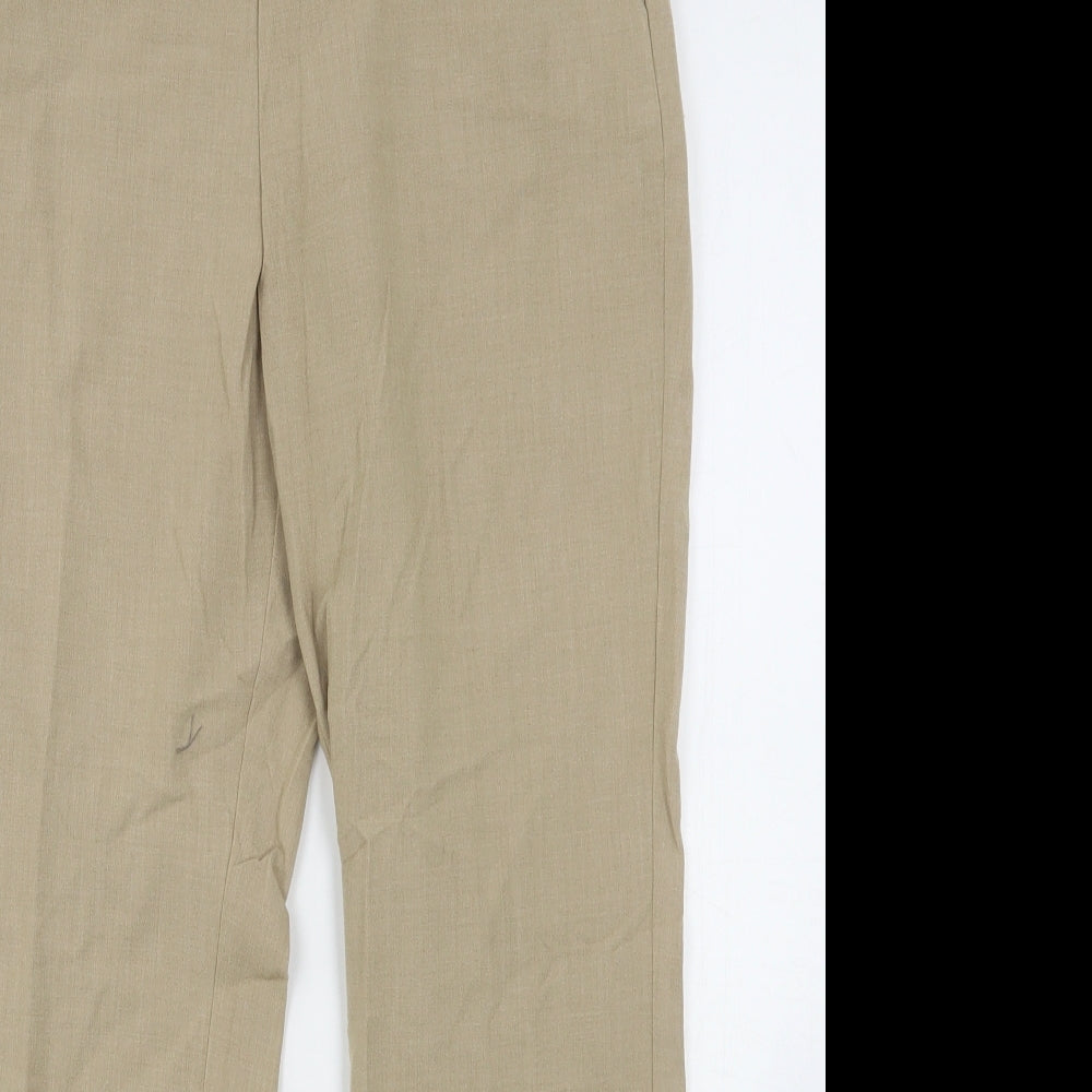 Marks and Spencer Womens Beige  Polyester Trousers  Size 12 L28 in Slim