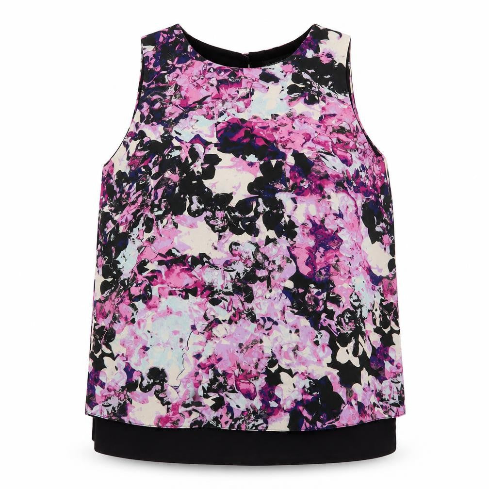 Dorothy Perkins Womens Multicoloured Floral Polyester Basic Blouse Size 8 Round Neck