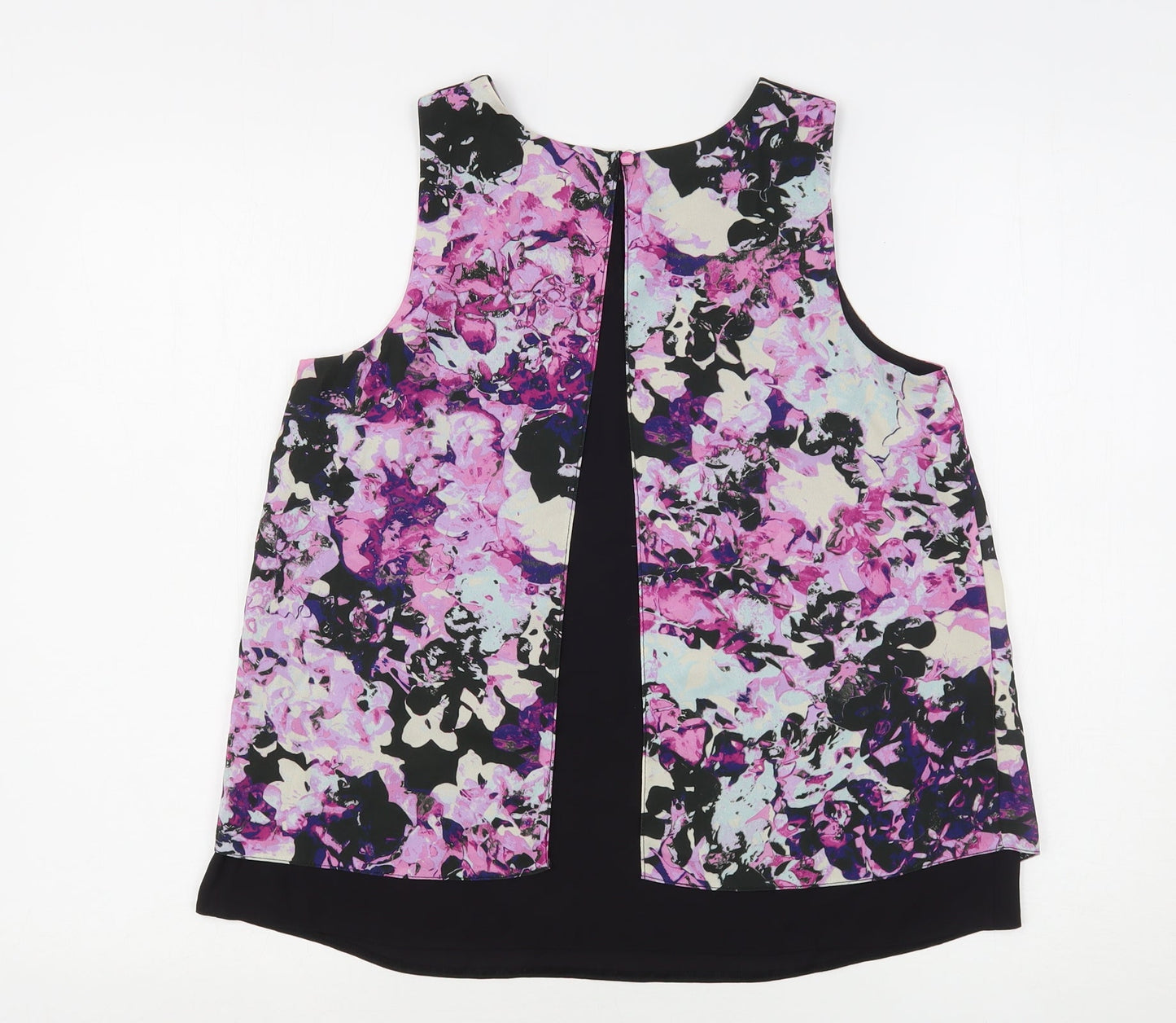 Dorothy Perkins Womens Multicoloured Floral Polyester Basic Blouse Size 8 Round Neck