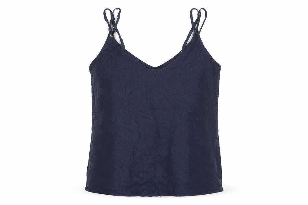 Mango Womens Blue  Polyester Camisole Tank Size M V-Neck