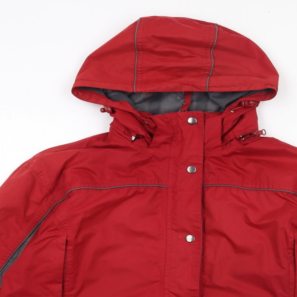 One Valley Womens Red   Rain Coat Coat Size M  Zip