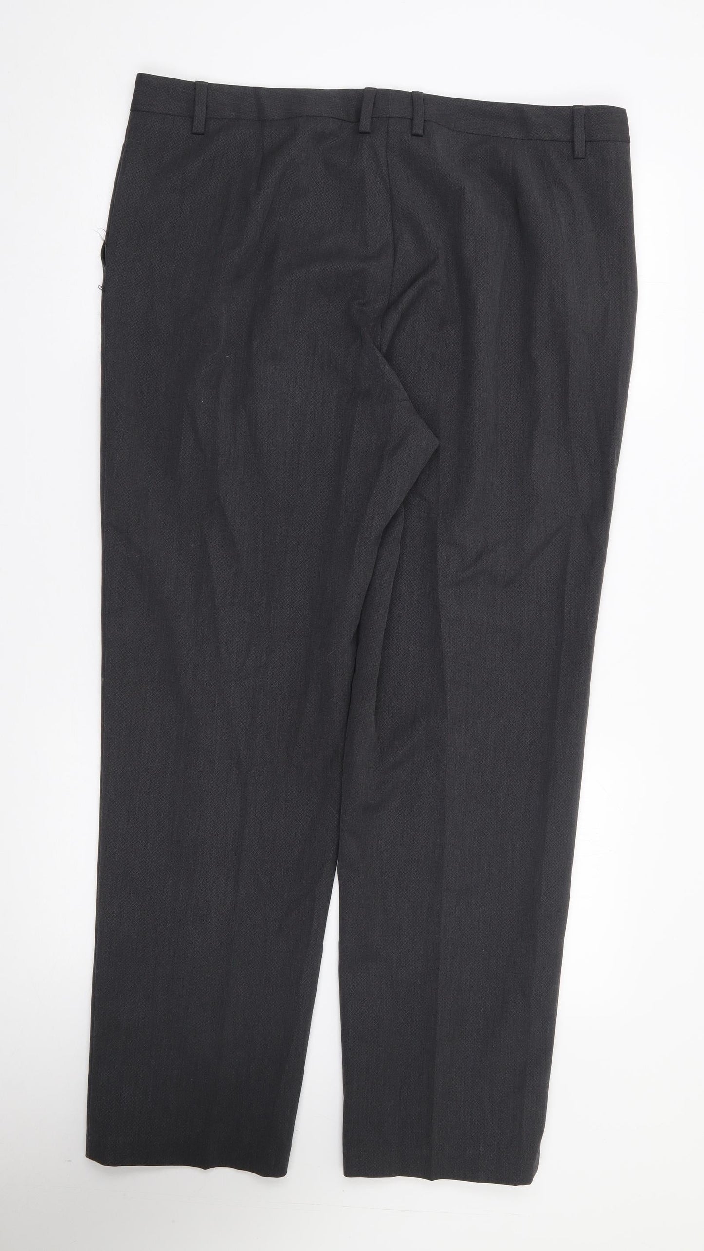 Marks and Spencer Womens Grey  Polyester Trousers  Size 18 L28 in Regular Zip