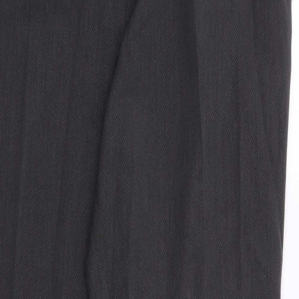 Marks and Spencer Womens Grey  Polyester Trousers  Size 18 L28 in Regular Zip