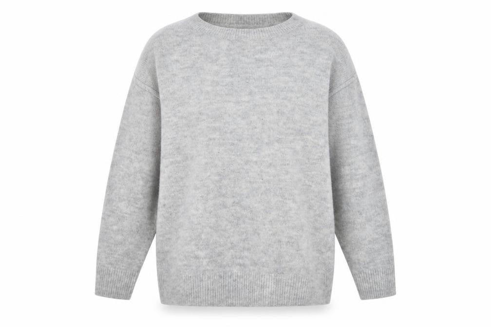 George Womens Grey Round Neck  Acrylic Pullover Jumper Size 12
