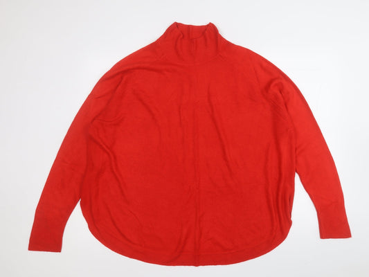 Marks and Spencer Womens Red Round Neck  Acrylic Pullover Jumper Size L