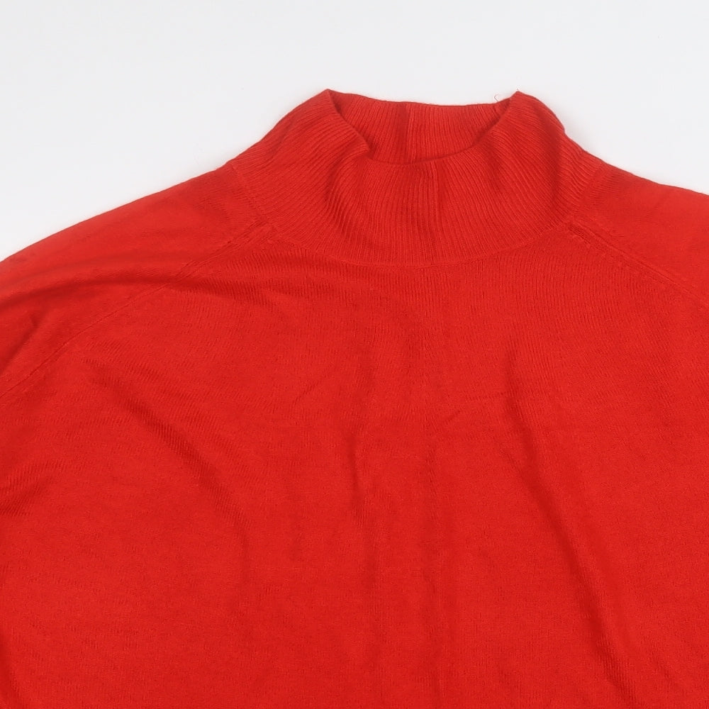Marks and Spencer Womens Red Round Neck  Acrylic Pullover Jumper Size L