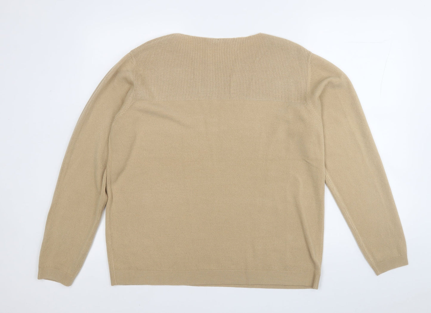 INTUITION Womens Brown Round Neck  Acrylic Pullover Jumper Size 18