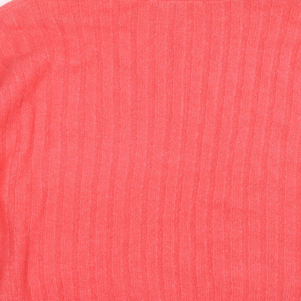 George Womens Pink Roll Neck  Acrylic Pullover Jumper Size M