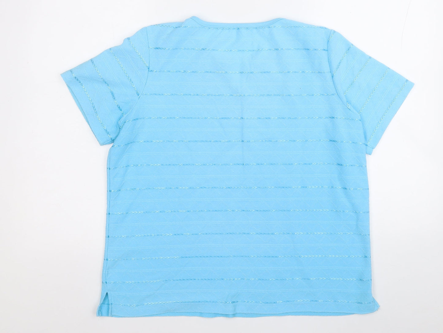 BM Womens Blue Round Neck  Polyester Pullover Jumper Size M