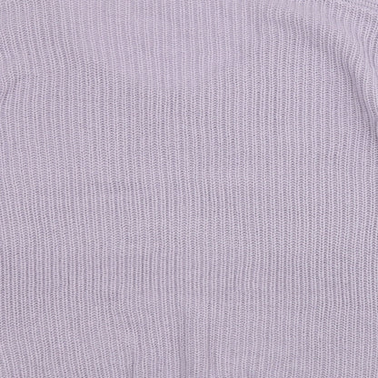 Peacocks Womens Purple Round Neck  Acrylic Pullover Jumper Size M