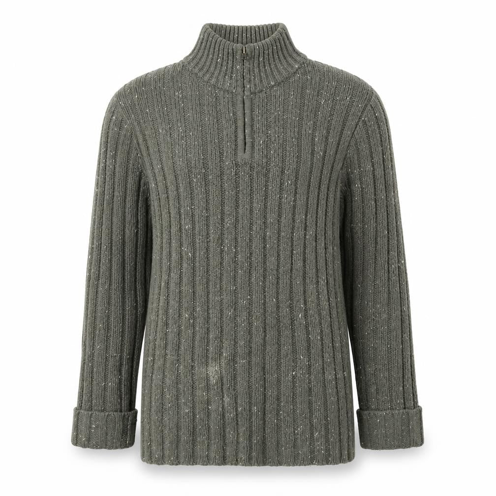 F&F Mens Green Mock Neck  Acrylic Pullover Jumper Size S