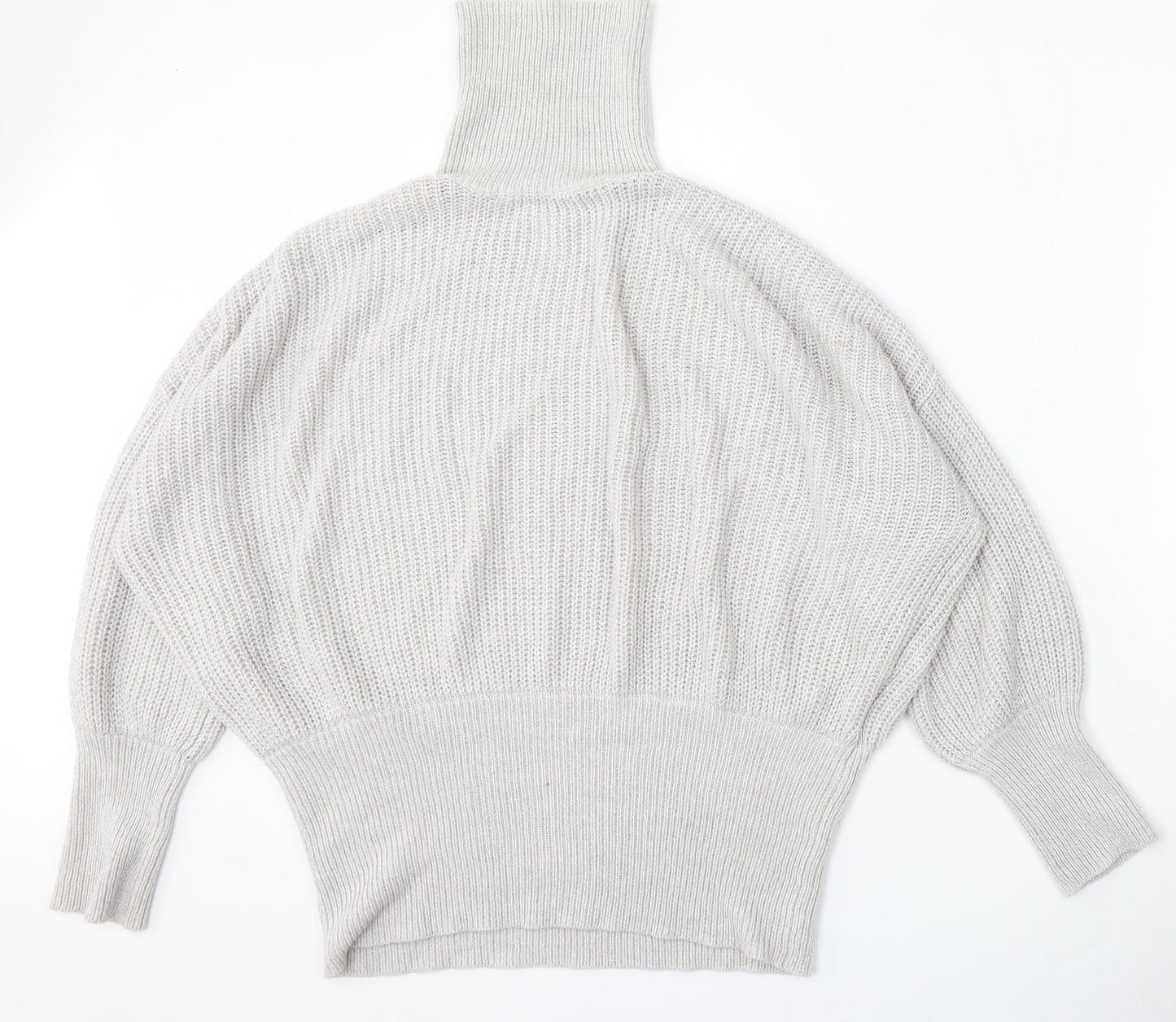 Simply Be Womens Grey Mock Neck  Acrylic Pullover Jumper Size M
