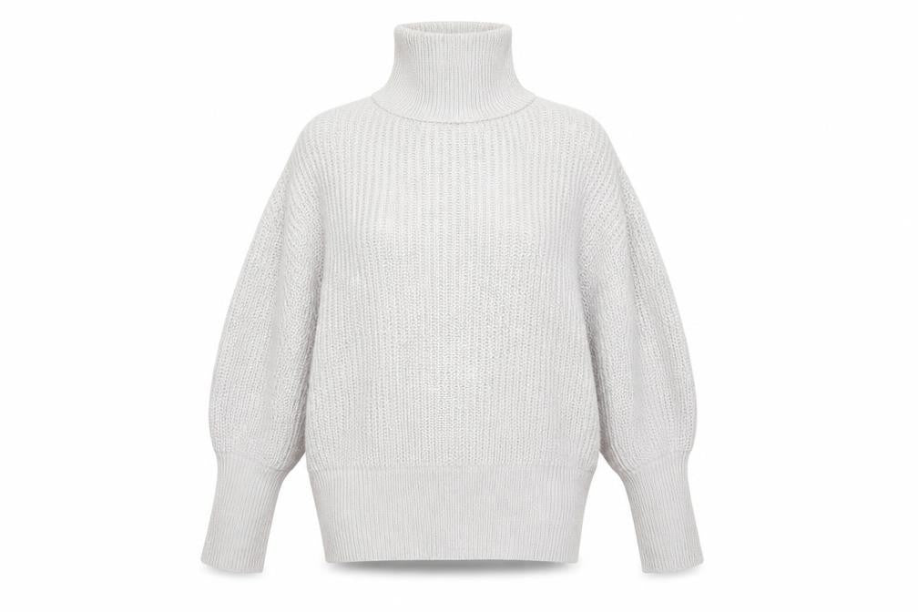 Simply Be Womens Grey Mock Neck  Acrylic Pullover Jumper Size M