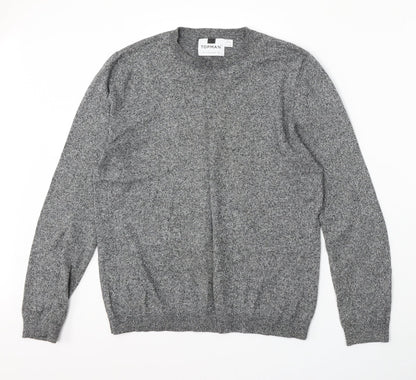 Topman Womens Grey Round Neck  Cotton Pullover Jumper Size S