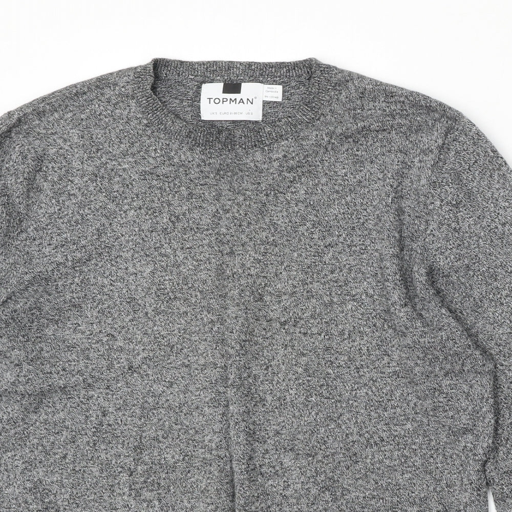 Topman Womens Grey Round Neck  Cotton Pullover Jumper Size S