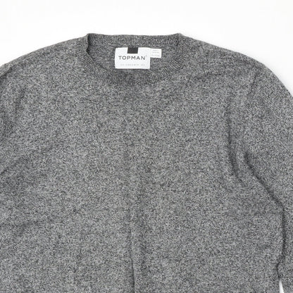 Topman Womens Grey Round Neck  Cotton Pullover Jumper Size S