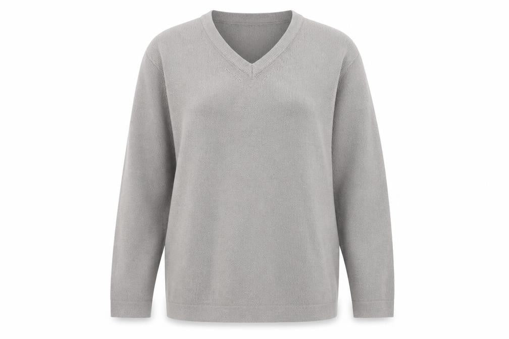 St Michael Womens Grey V-Neck  Acrylic Pullover Jumper Size S